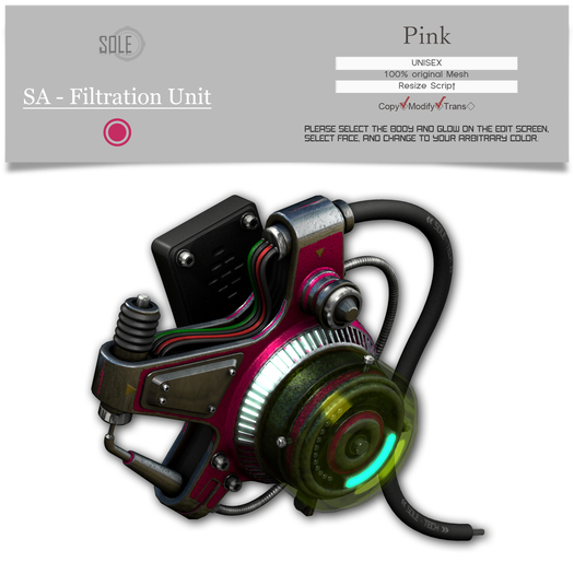 :::SOLE::: SA - Filtration Unit (Pink)