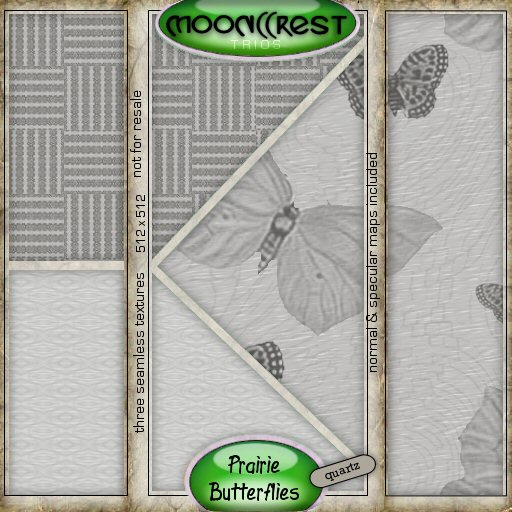 m(( 3Trios PrairieButterflies QUARTZ