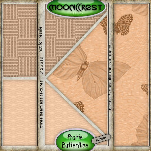 m(( 3Trios PrairieButterflies SUNSET