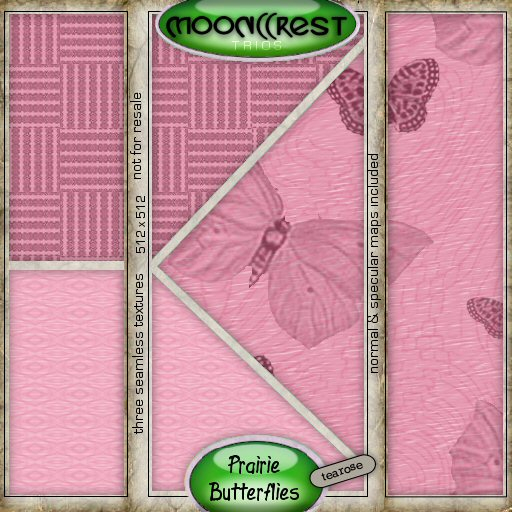 m(( 3Trios PrairieButterflies TEA ROSE
