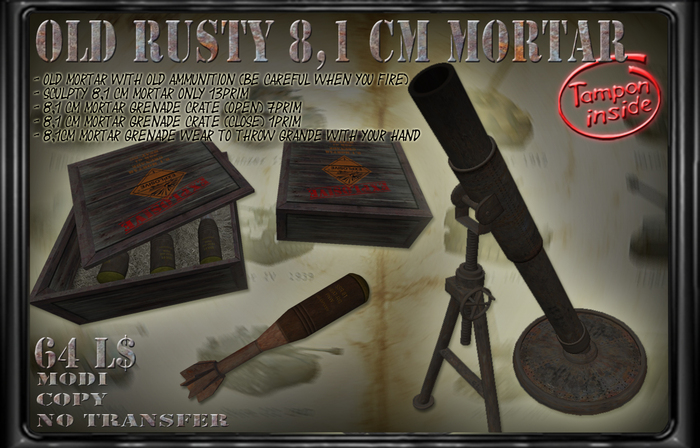 Old Rusty 8,1 cm Mortar