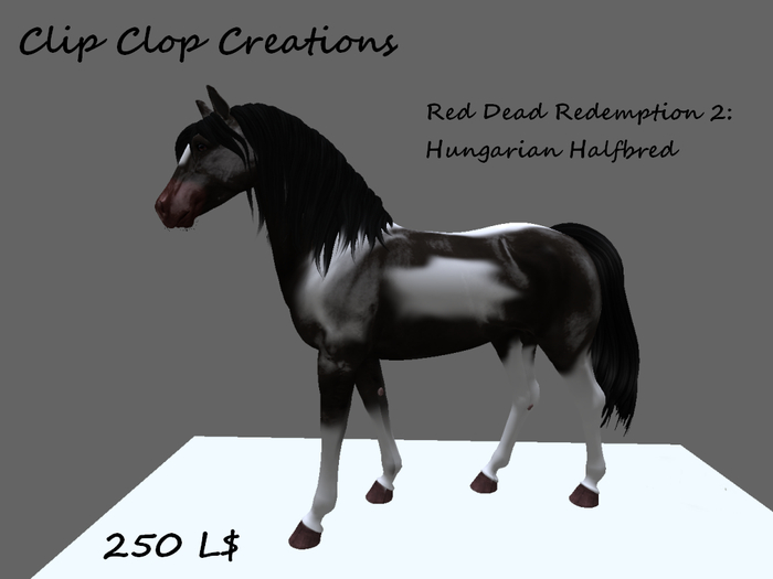 Second Life Marketplace CCC PieBald Tobiano Hungarian Halfbred