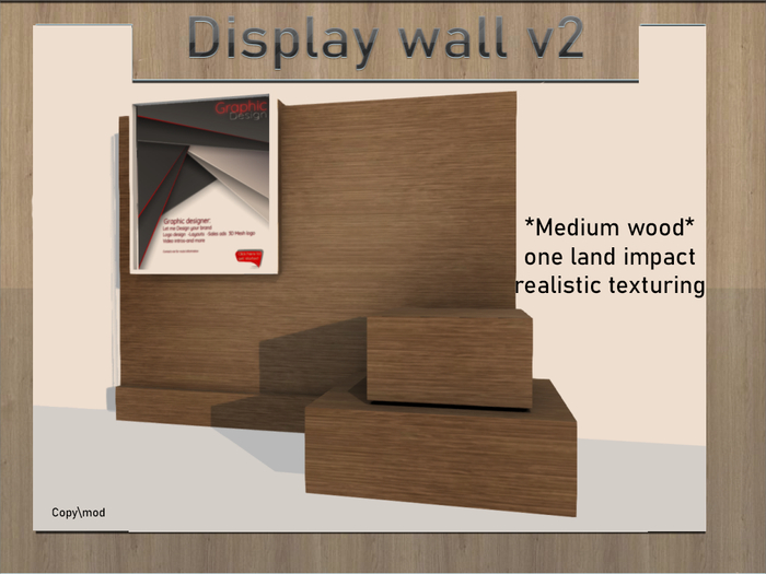 Display wall v2 medium wood