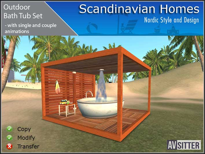 Outdoor Bath Tub Set - Animated