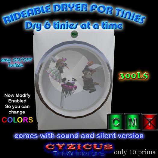 Tiny Rideable Dryer for 6 Tinies