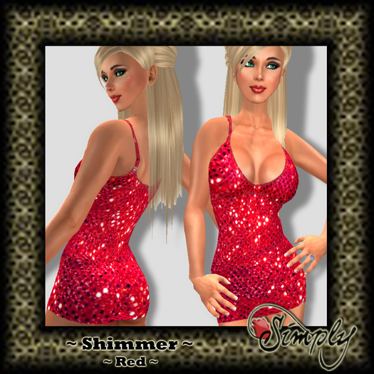 ~Simply~Shimmer Red Sequinned Mini Dress