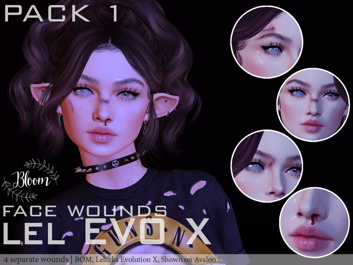 .:.Bloom.:. Face Wounds (Pack 1)