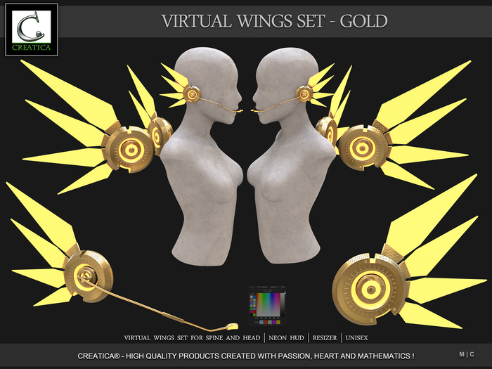 Virtual Wings Set - GOLD by CREATiCA