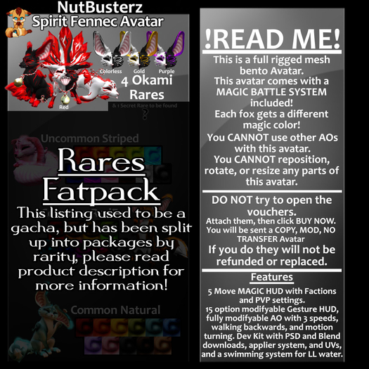 {NB} Spirit Fennec Avi RARES Fatpack 