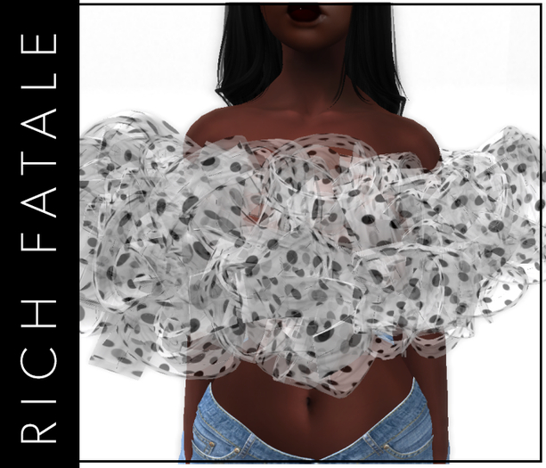 RICH FATALE - TRUFFLE TOP /  BLACK/WHITE POLKA DOT