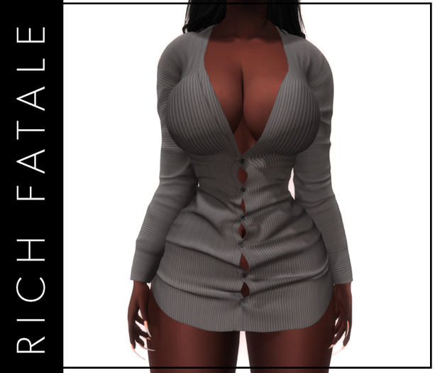 $RICH FATALE - MINI SHIRT DRESS -STONE