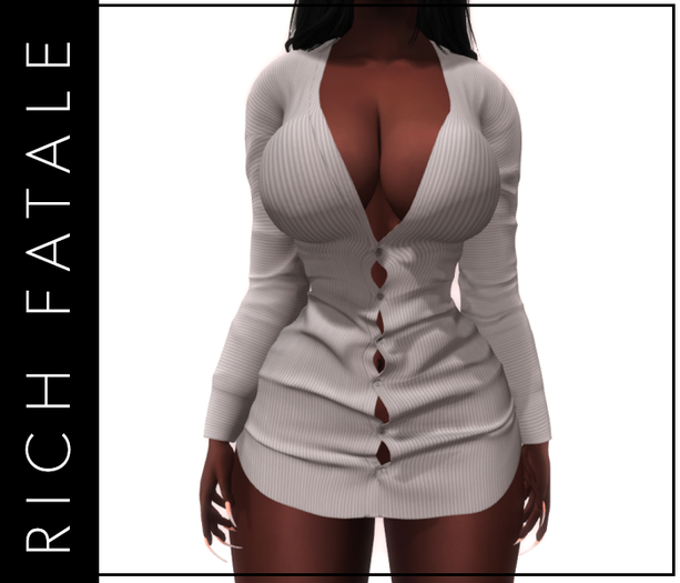 $RICH FATALE - MINI SHIRT DRESS -SNOW