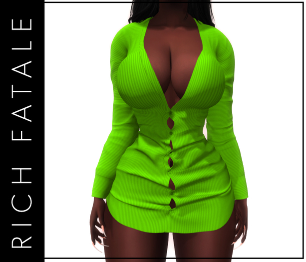 $RICH FATALE - MINI SHIRT DRESS -SLIME