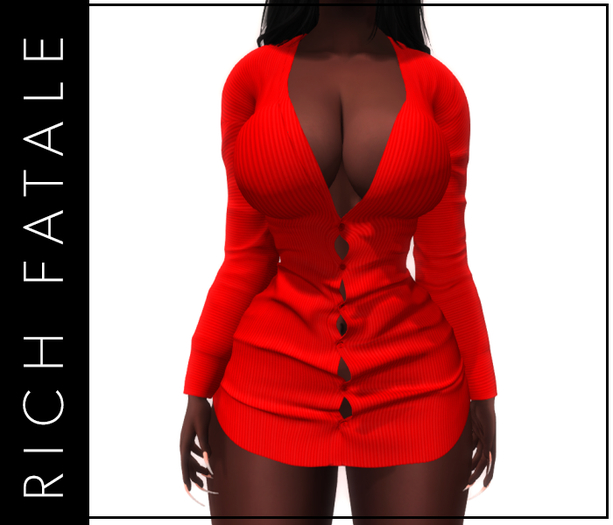 $RICH FATALE - MINI SHIRT DRESS -ROUGE