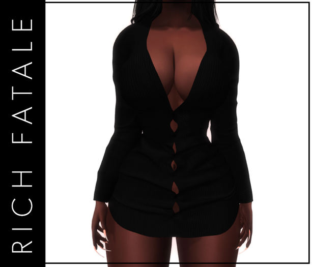 $RICH FATALE - MINI SHIRT DRESS -ONYX