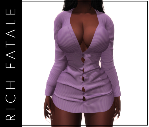 $RICH FATALE - MINI SHIRT DRESS -LILAC