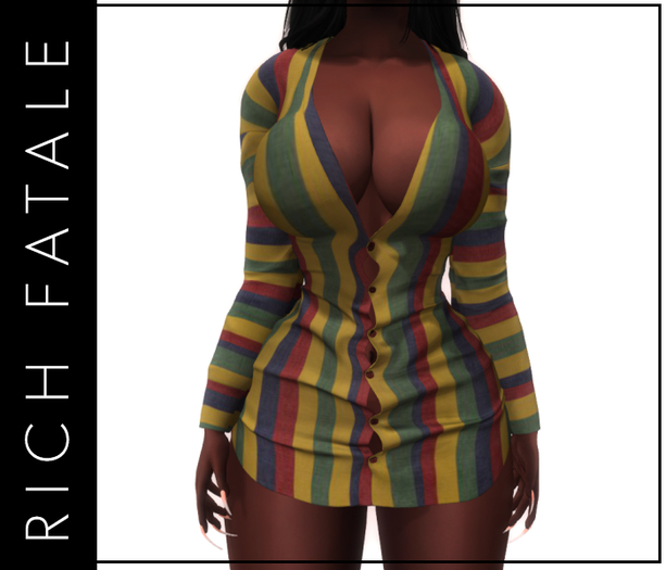 $RICH FATALE - MINI SHIRT DRESS - VACAY STRIPES