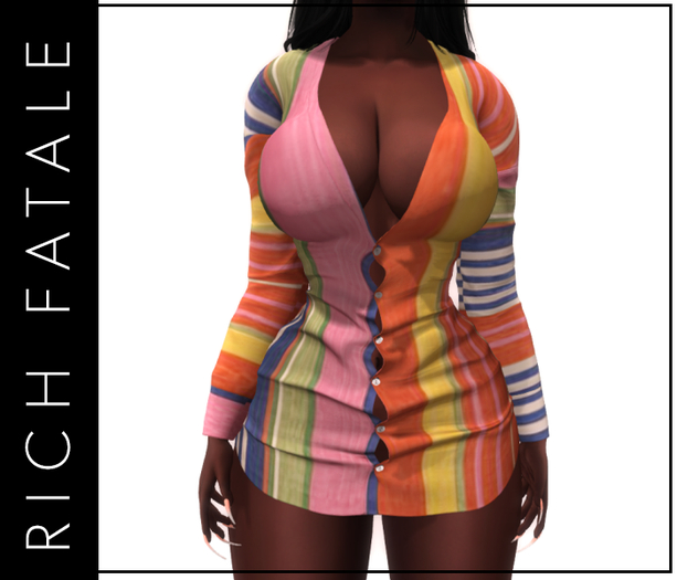 $RICH FATALE - MINI SHIRT DRESS - SUMMER STRIPES