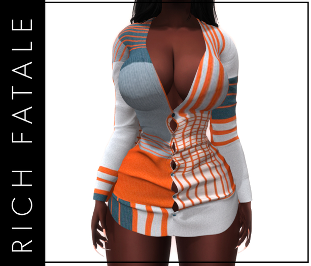 $RICH FATALE - MINI SHIRT DRESS - ORANGE DENIM