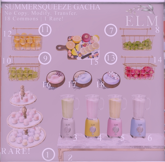 Elm. Summer Squeeze Gacha - Smoothie Samples - RARE