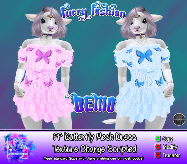 ~FF~ Butterfly Mesh Dress DEMO