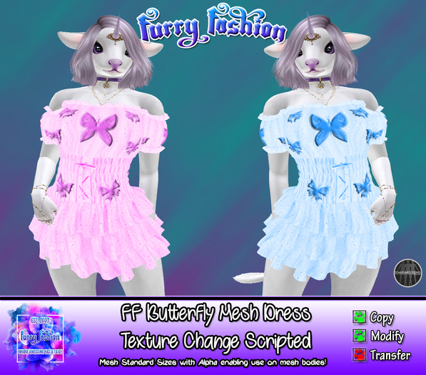 ~FF~ Butterfly Mesh Dress DEMO