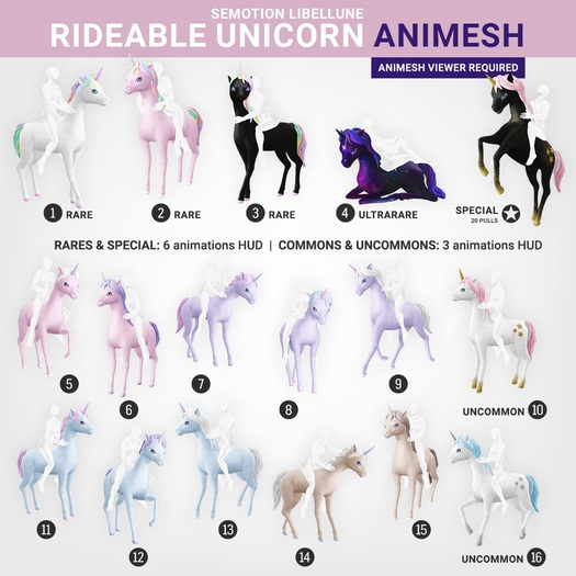 SEmotion Libellune Rideable Unicorn Animesh #1 RARE