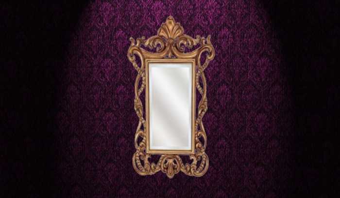 H.E.D. Gold Shell Beveled Mirror