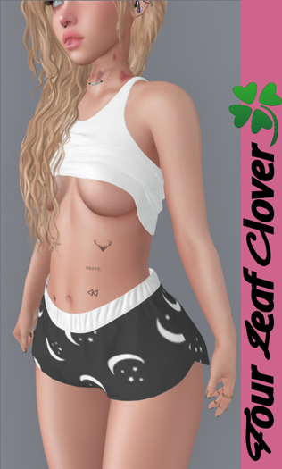 Top/Shorts White/Moon (Add me)