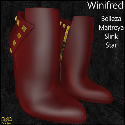 Winifred Red Gold Ankle Boots 