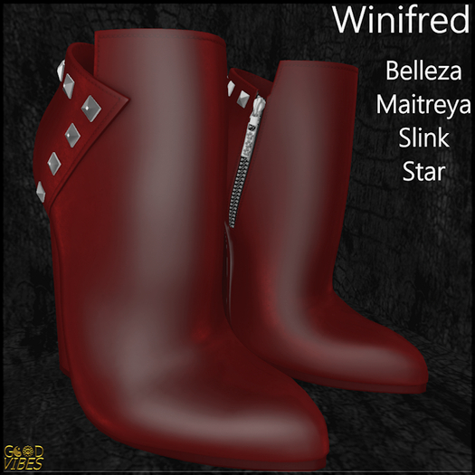 Winifred Red Silver Ankle Boots 