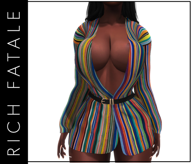 $RICH FATALE - JESSICA BLAZER DRESS - MINI STRIPES