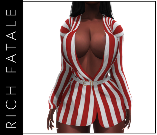 $RICH FATALE - JESSICA BLAZER DRESS - RED STRIPES
