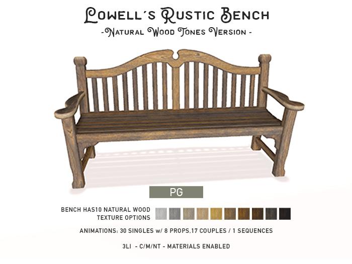 Muniick (PG) Lowell's Rustic Bench - Natural Woods