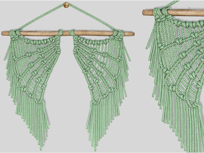 Dahlia - Ibis - Feather Macrame - Green
