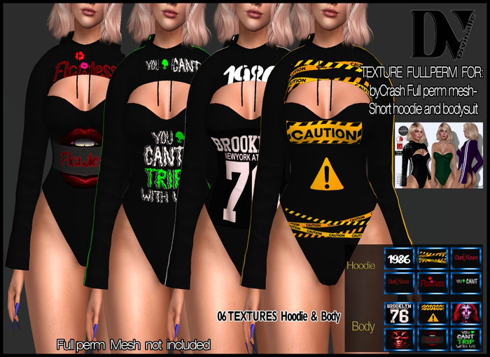 DV- byCrash  hoodie and bodysuit - TEXTURES