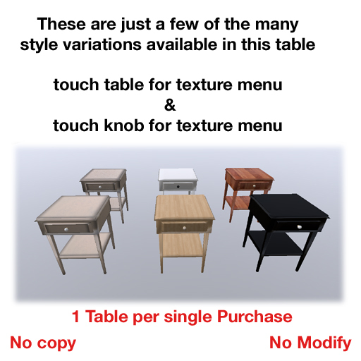 2 Prim Multie Phone Table w/Knob