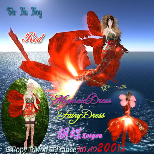 **TNN**Mermaid&Fairy Dress-Kotyou-Red