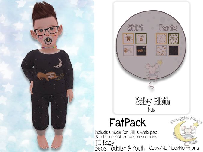 {SMK} Baby Sloth | Pajamas | FATPACK
