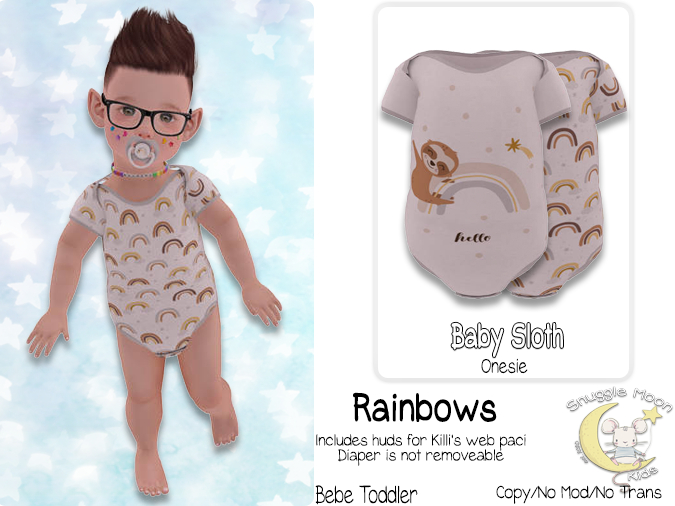 {SMK} Baby Sloth | Onesie | Rainbows