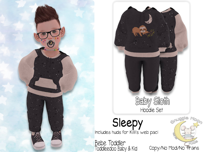 {SMK} Baby Sloth | Hoodie Set | Sleepy