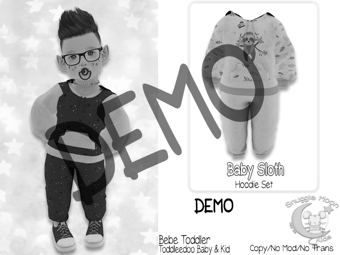 {SMK} Baby Sloth | Hoodie Set | DEMO