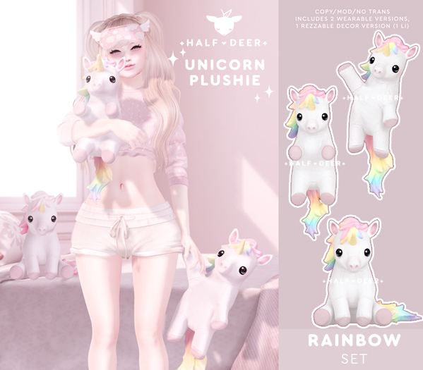 +Half-Deer+ Unicorn Plushie [Rainbow Set]