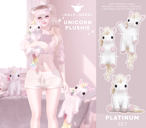 +Half-Deer+ Unicorn Plushie [Platinum Set]