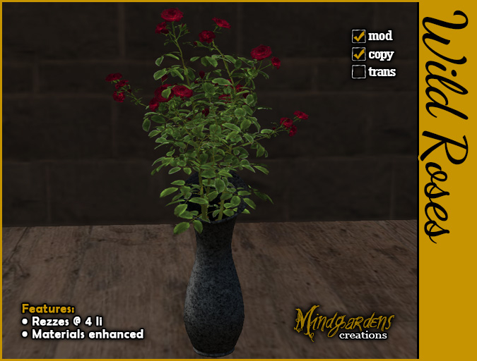 MG - Wild Roses in Vase