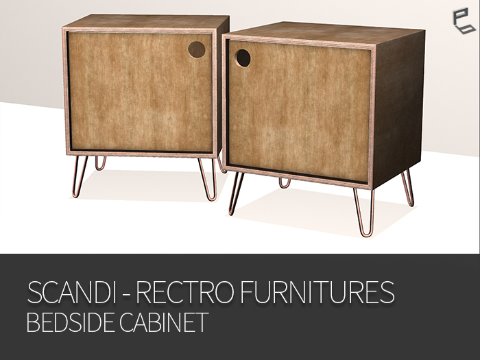 SCANDI-RECTRO - BEDSIDE CABINET WITH CUSTOMIZE HUD
