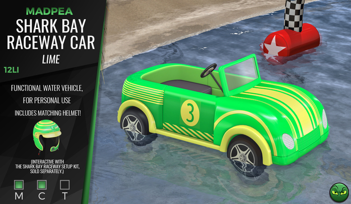 MadPea Shark Bay Raceway Car - Lime