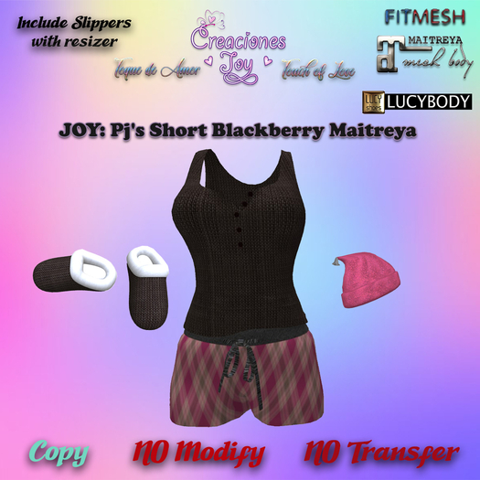 JOY: MAITREYA PJ'S SHORT BLACKBERRY
