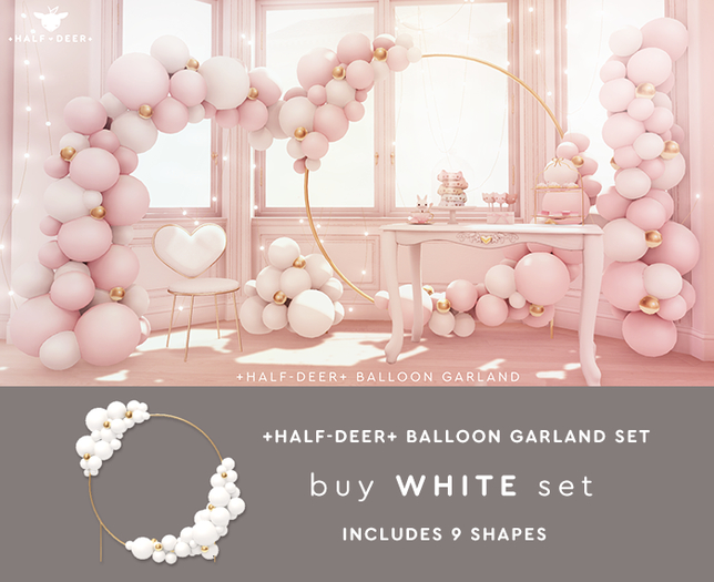 +Half-Deer+ Balloon Garland [White]