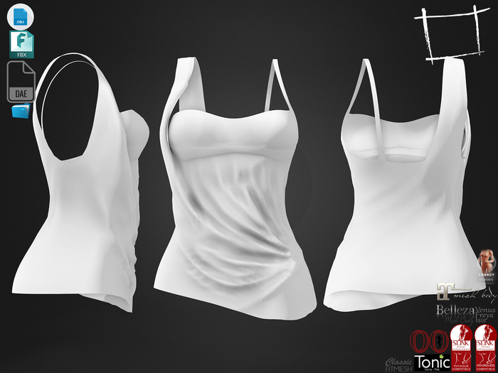 Dae Obj FBX For Women's Helenistic Top Slink, Maitreya, Belleza, Tonic, Legacy, Ocacin Standard